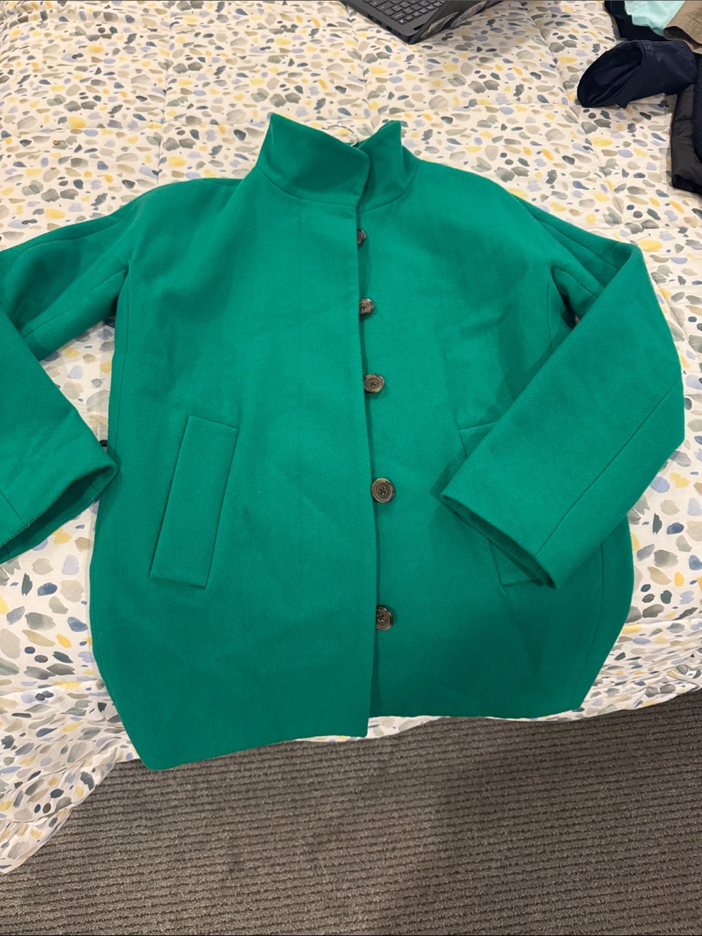 Jcrew Kelly Green Stand-Collar Women’s Coat